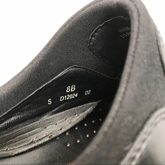 Y2K Cole Haan Nike Air Leather Double Stitch Slip On Block Heel Mules Black 8 B - Picture 7 of 12